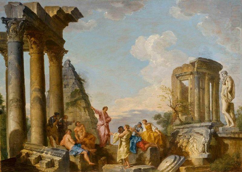 Giovanni Paolo Panini Architectural Capriccio with an Apostle Preaching china oil painting image